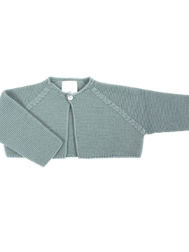 Aquarelle green knit short baby cardigan m&h