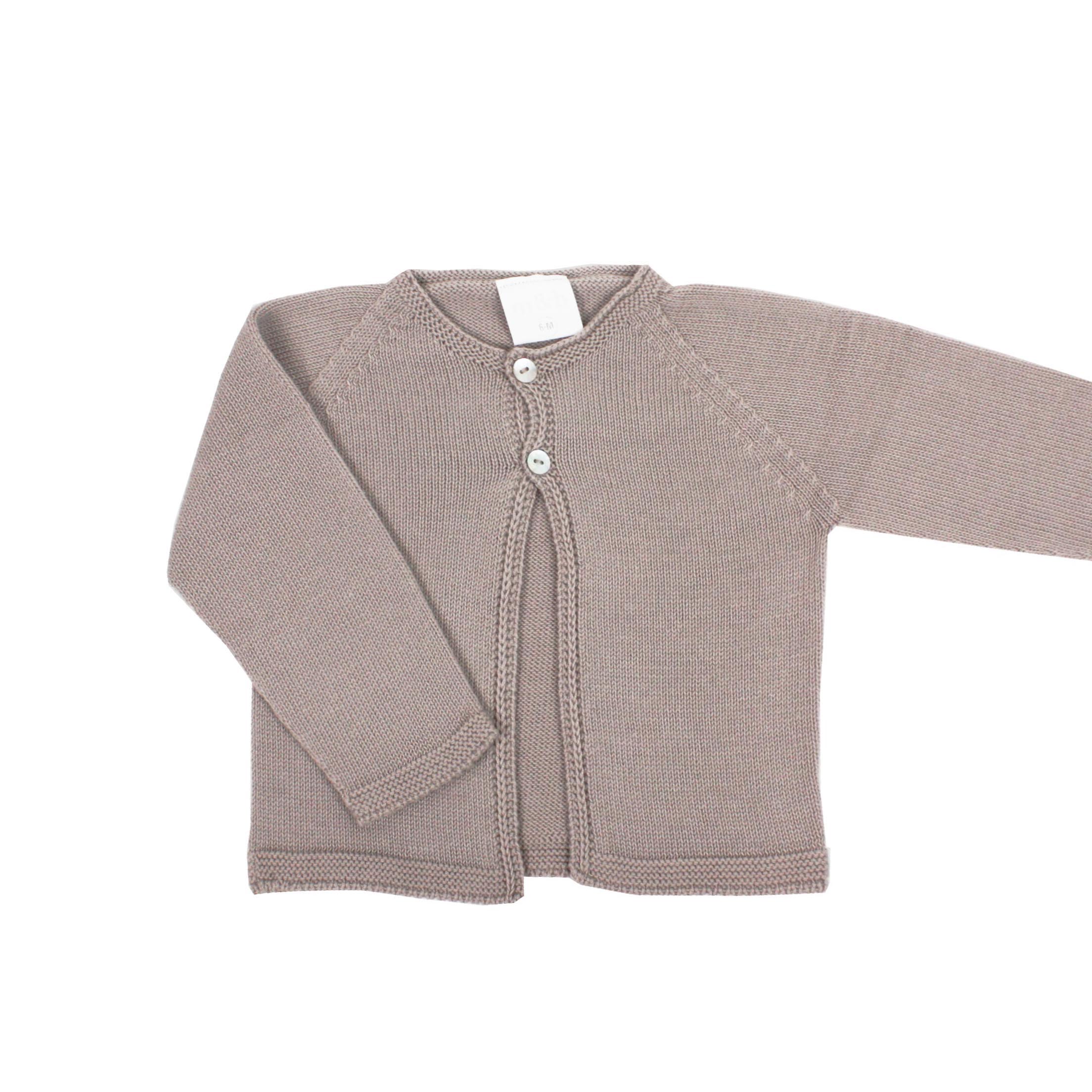 beige baby cardigan