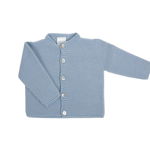 Chaqueta botones punto bobo azul m&h
