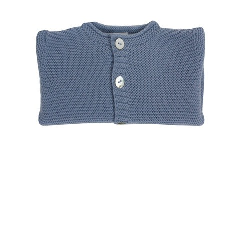 Thick knit cardigan in medium blue	