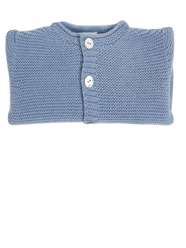 Thick knit cardigan in medium blue