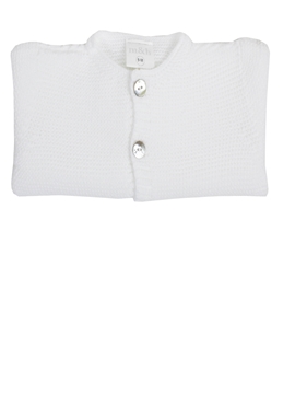 Chaqueta botones punto bobo blanco