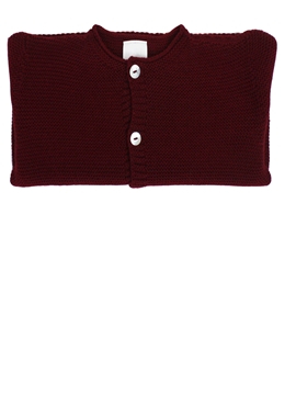 Chaqueta botones punto bobo burdeos