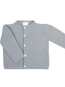 baby knitted cardigan in grey with buttons m&h