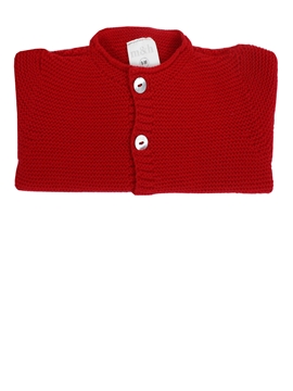 Chaqueta botones punto bobo roja
