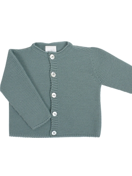 Chaqueta botones punto bobo verde agua