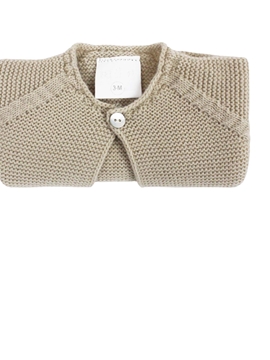 Beige knit short baby cardigan m&h