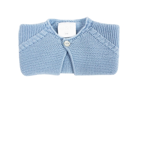Blue thick knitted short baby cardigan m&h