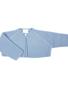 Blue thick knitted short baby cardigan m&h