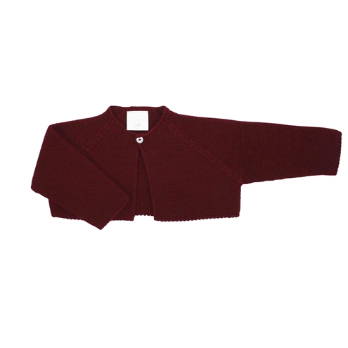 Burgundy short baby cardigan m&h