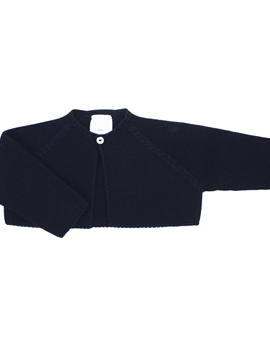 Navy blue thick knit short cardigan m&h