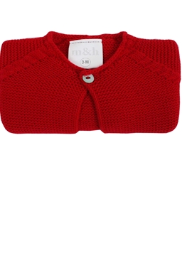 Short knit baby cardigan in red m&h