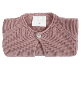 Pastel pink thick knitted short baby cardigan