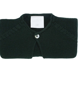 Dark green knitted short baby cardigan m&h