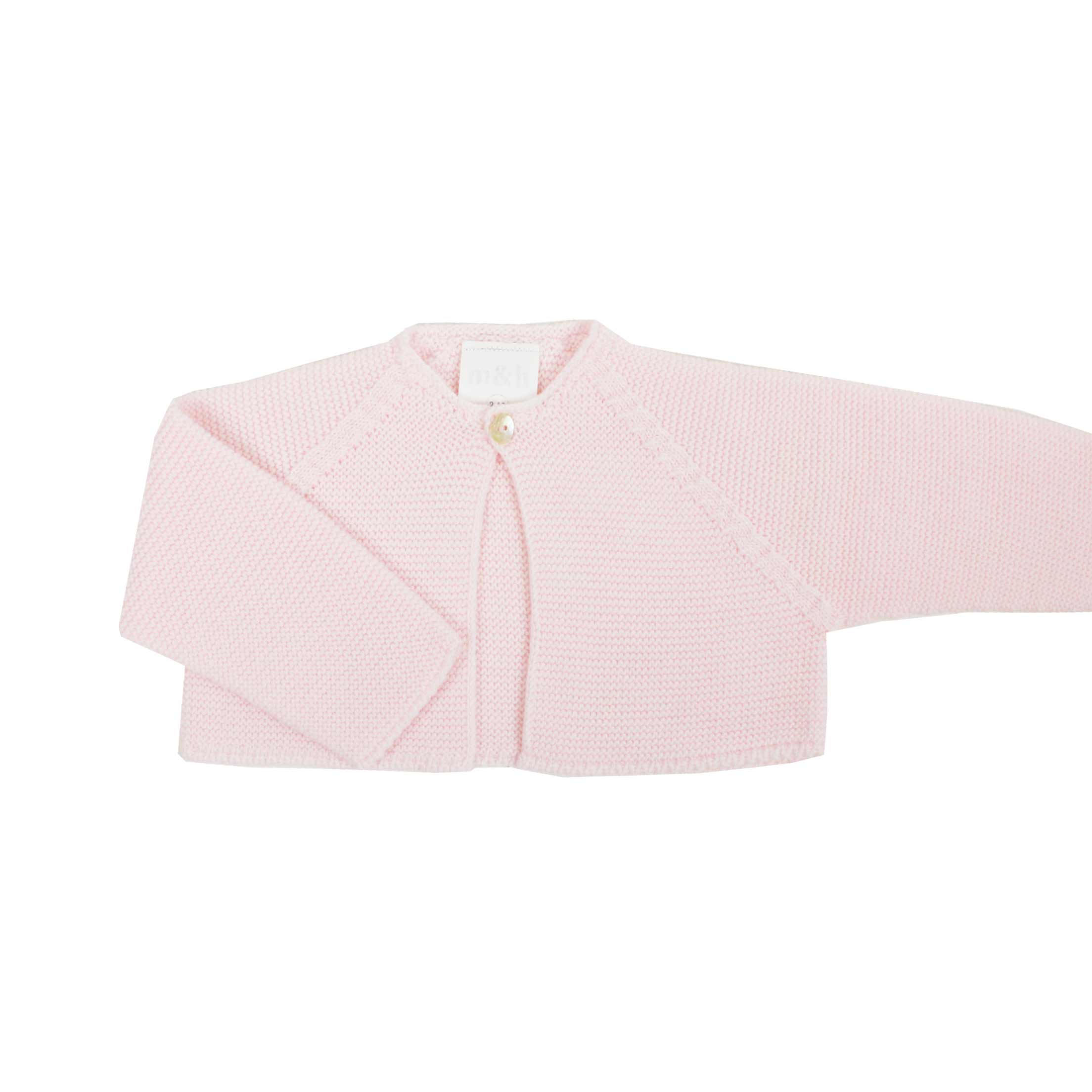 Chaqueta corta rosa punto de bebé