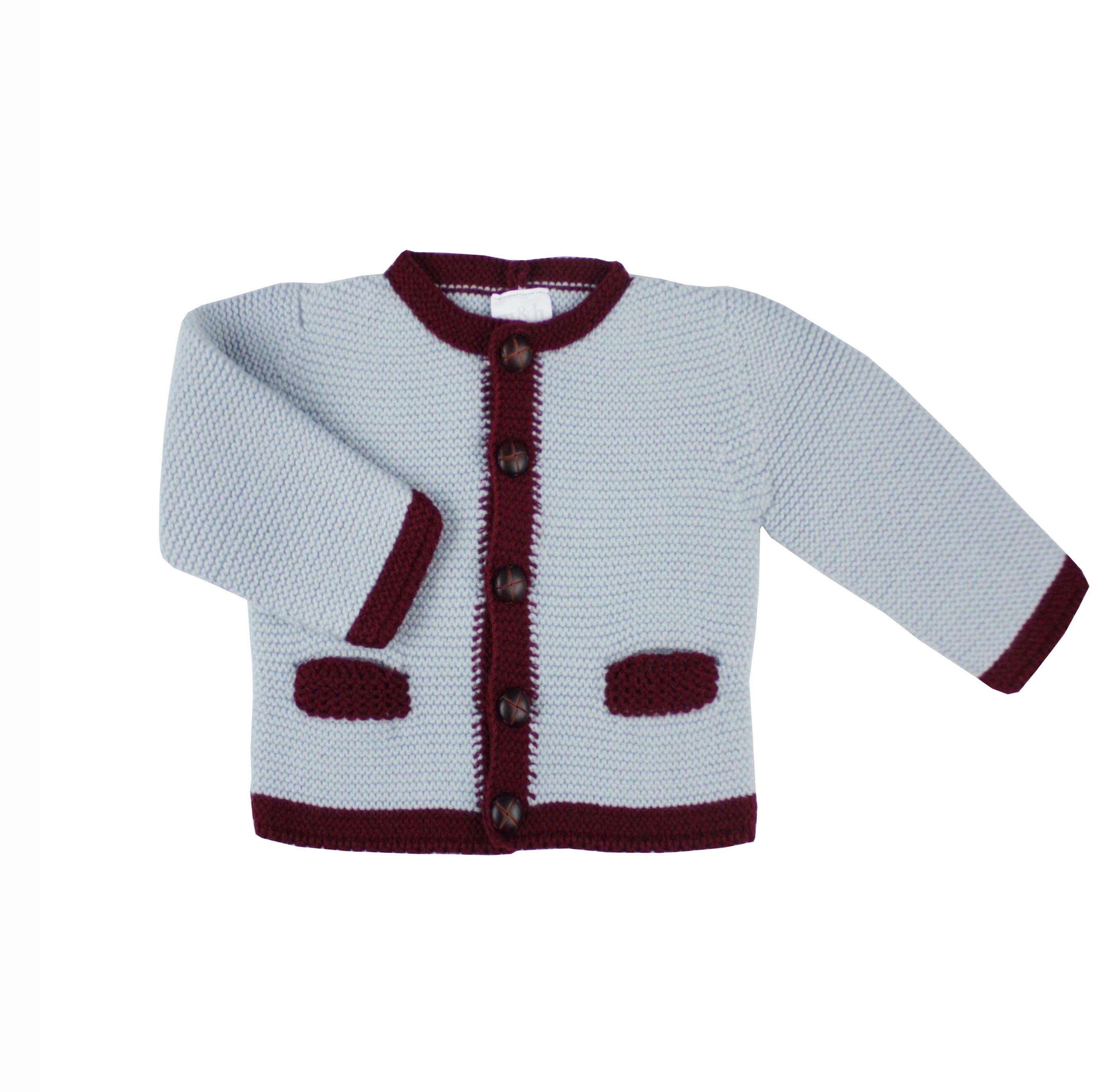 burgundy baby cardigan