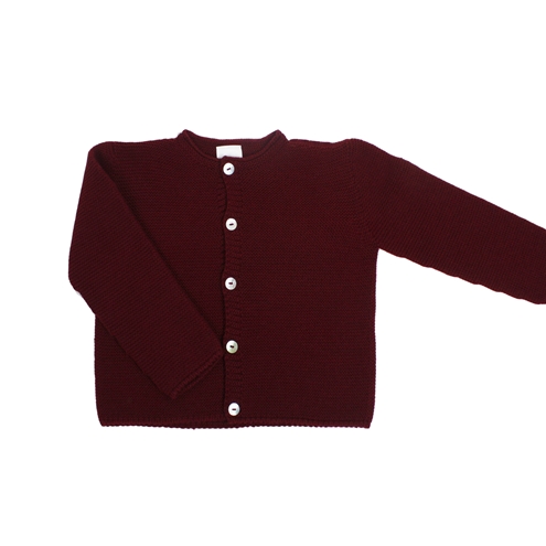 Chaqueta de punto botones burdeos