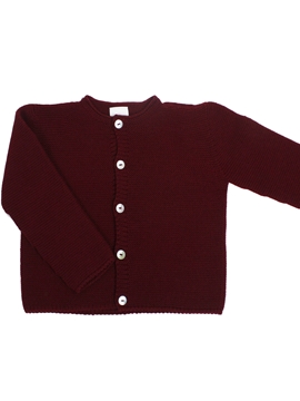 Chaqueta de punto botones burdeos