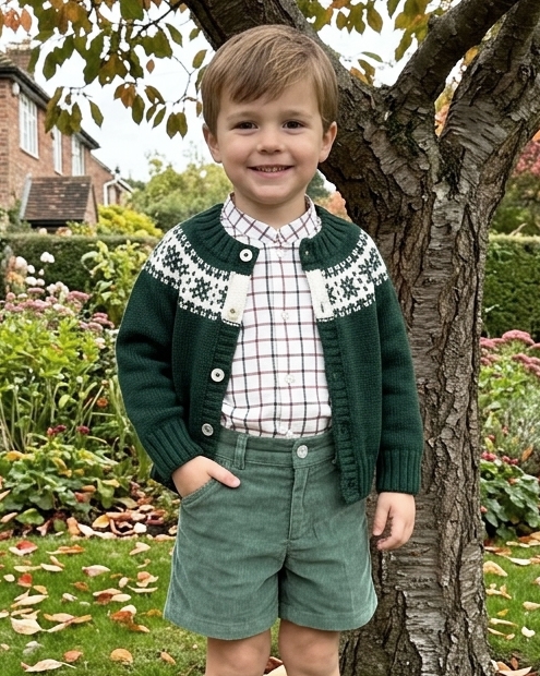 green cardigan