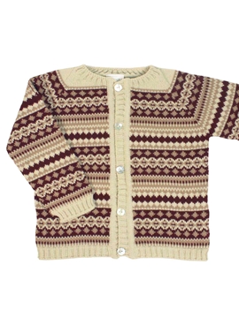 jacquard burgundy cardigan