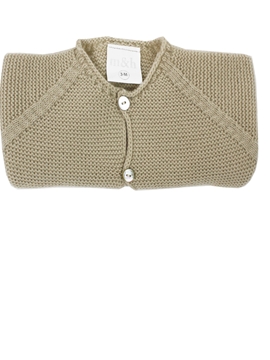 Beige knit long baby cardigan m&h