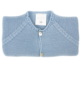 Blue thick knitted long baby cardigan m&h
