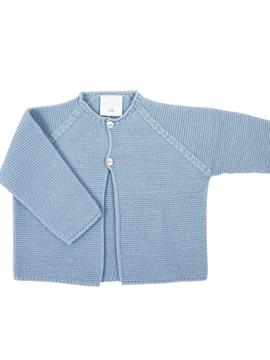 Blue thick knitted long baby cardigan m&h