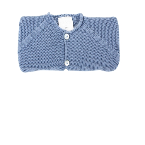 Medium blue thick knitted short baby cardigan m&h