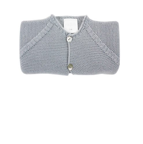 Chaqueta larga punto bobo gris