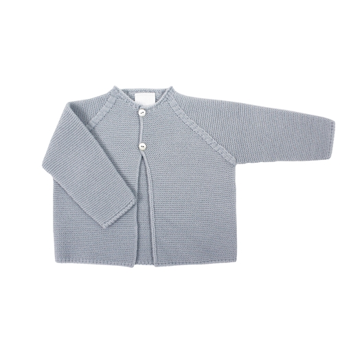 Chaqueta larga punto bobo gris m&h