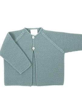 Aquarelle green knit long baby cardigan m&h