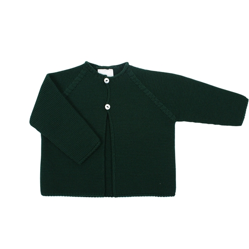 Dark green knitted baby cardigan m&h