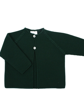 Dark green knitted baby cardigan m&h