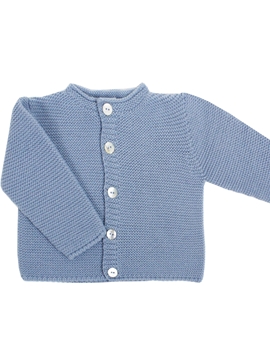 Thick knit cardigan in medium blue