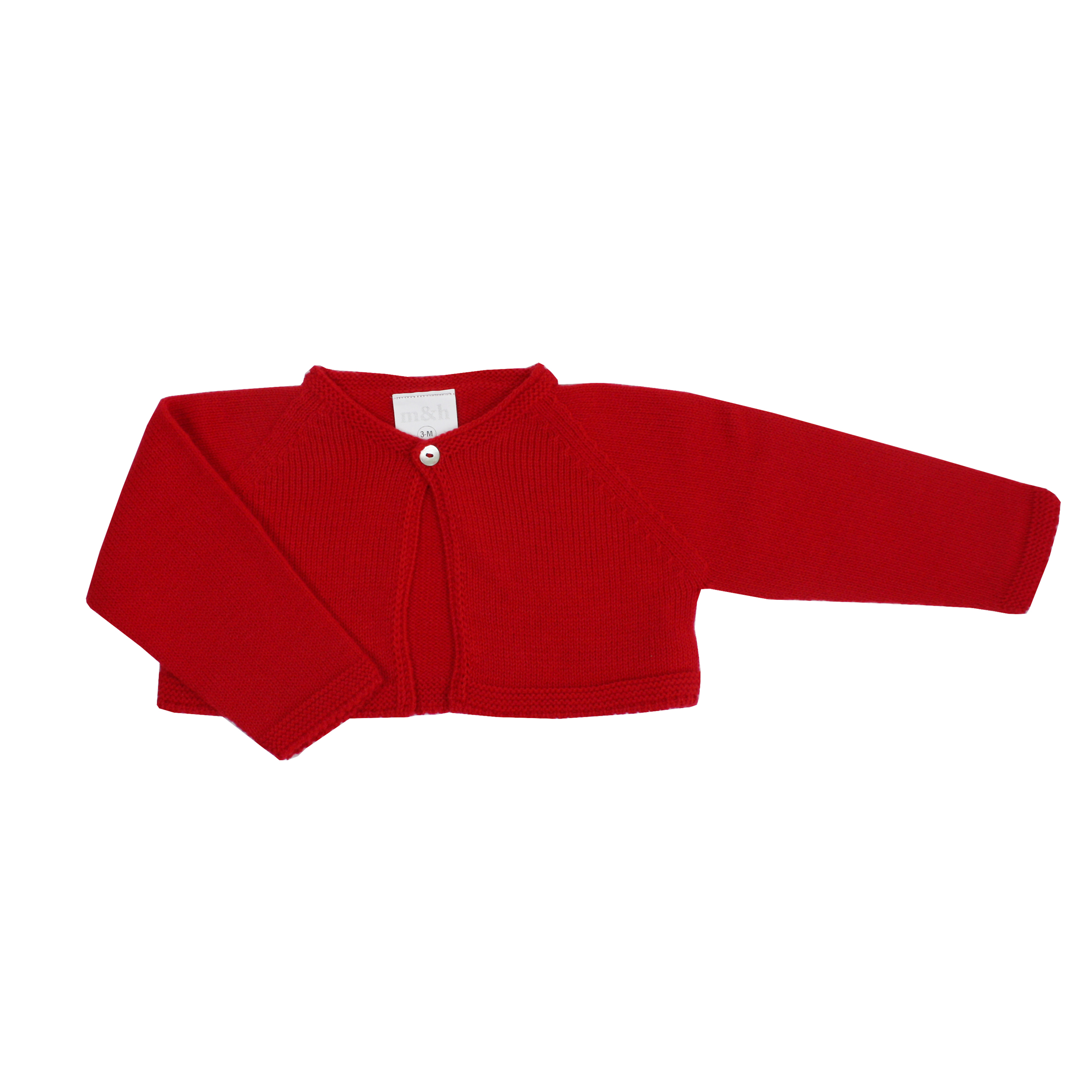 short red cardigan
