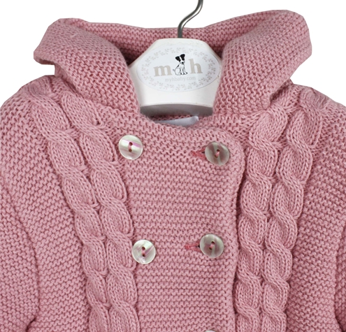 knit pastel pink knit coat