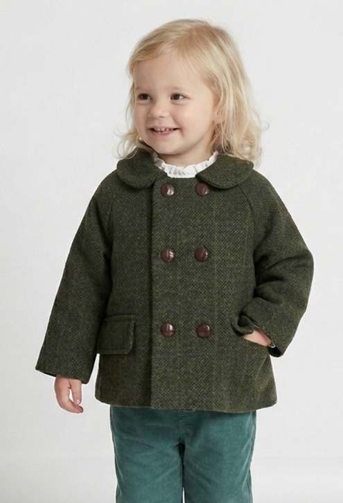 chaquetón verde cruzado
