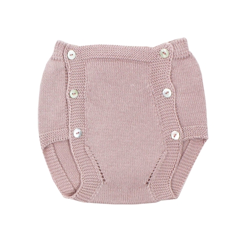 knit summer baby bloomer pastel pink