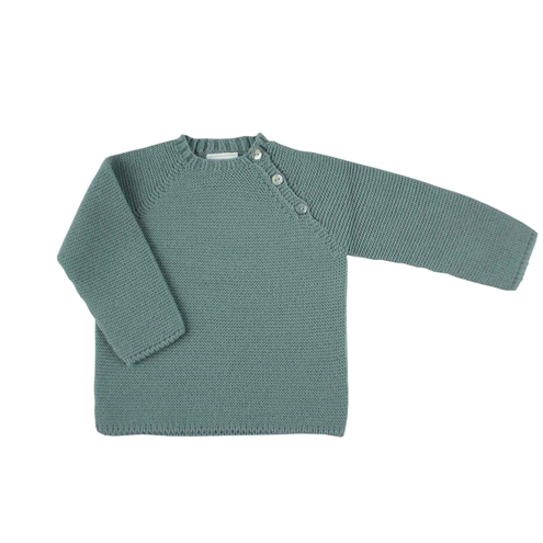 Jersey botones punto bobo verde agua