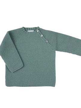 Jersey botones punto bobo verde agua