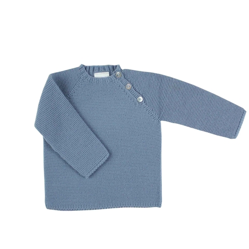 Five buttons sweater in medium blue