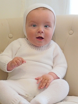 pelele de punto blanco con ochitos