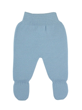 Blue thick knitted baby leggings