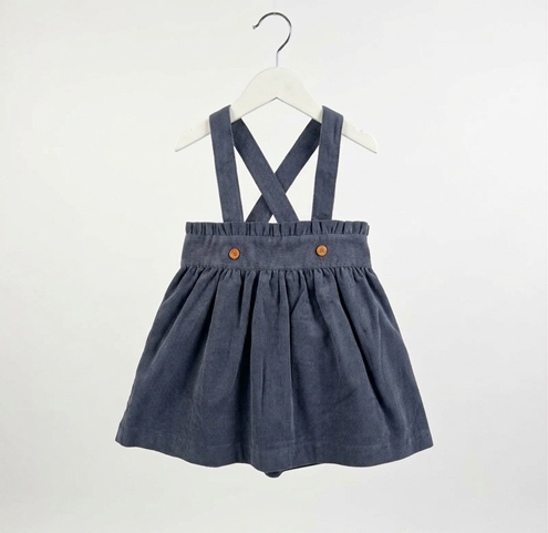 falda tirante pana azul