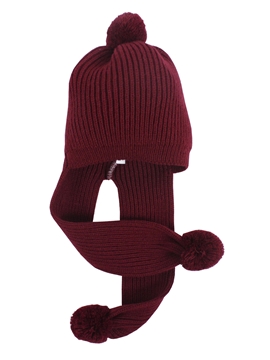 Gorro bufanda punto burdeos