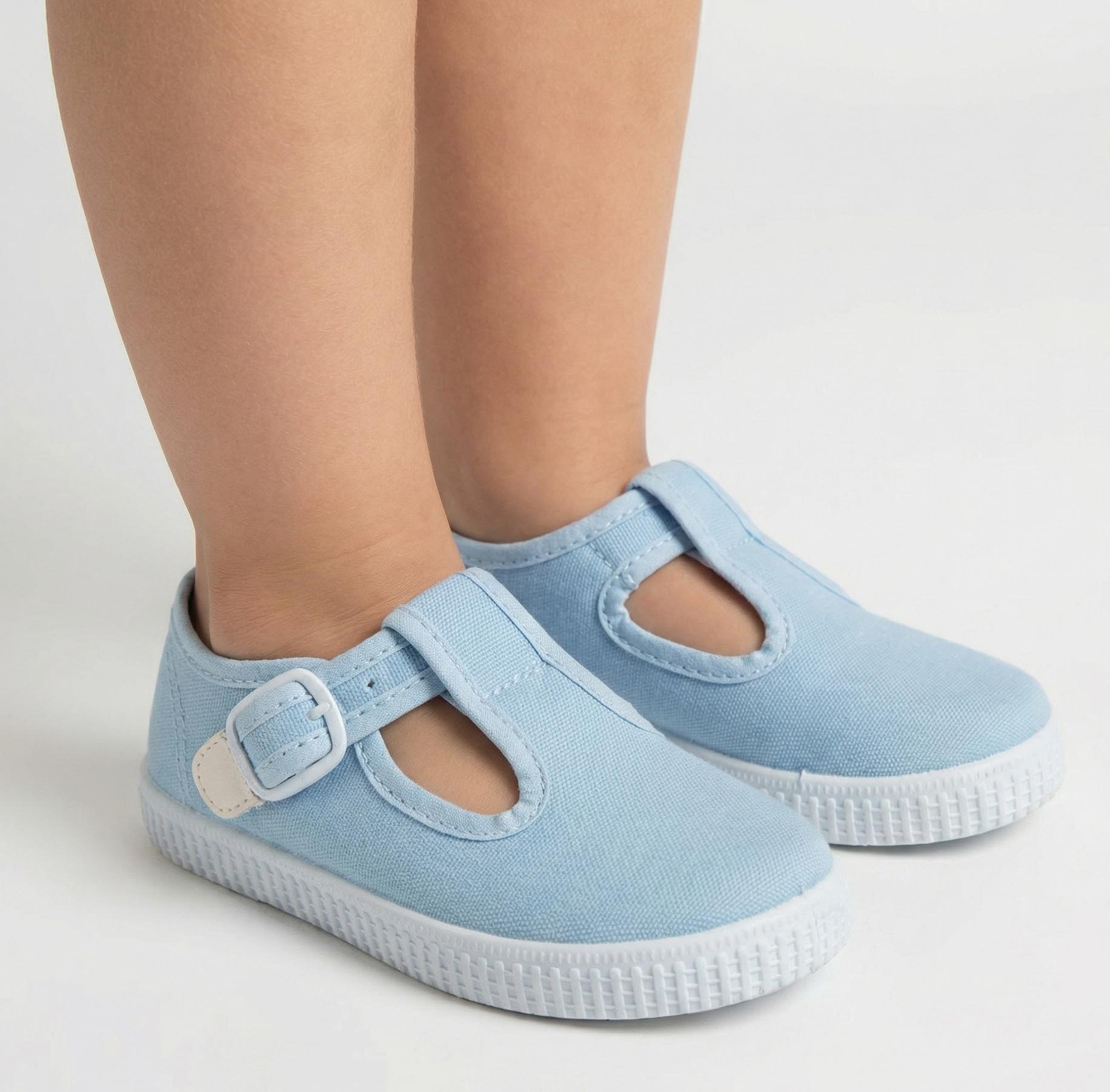 blue canvas shoes