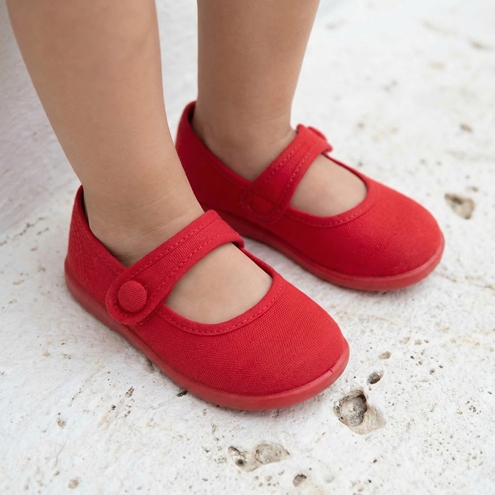 red canvas shoes