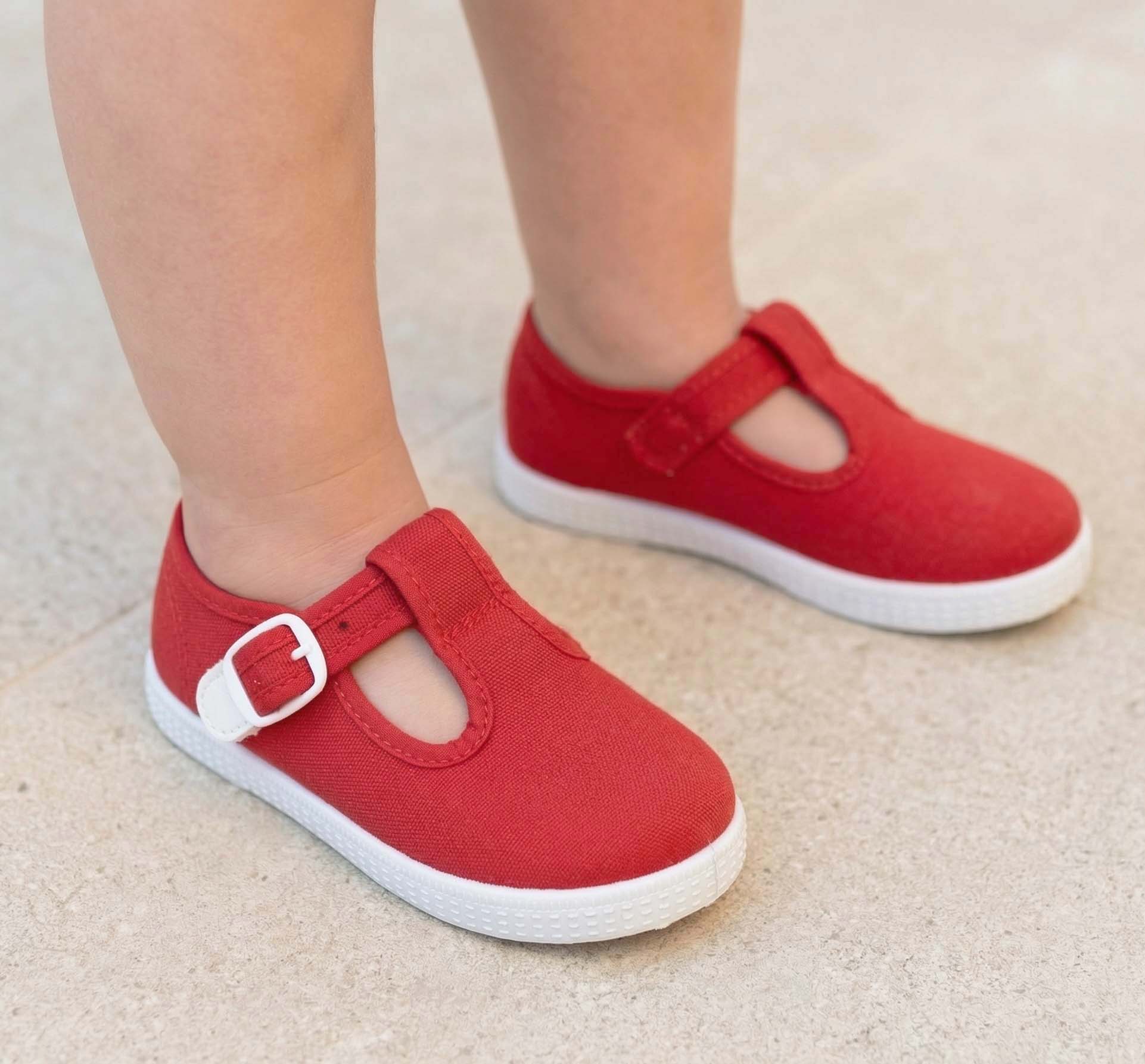 red canvas shoes