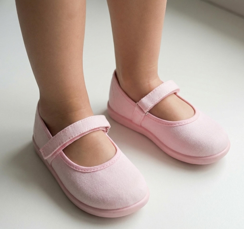 pink canvas girl shoes
