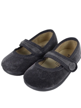 Mercedita terciopelo gris con botón